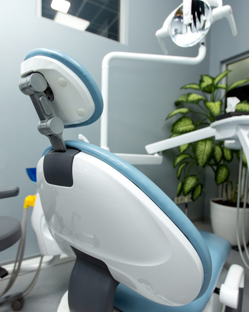 dental cabinet with various medical equipment